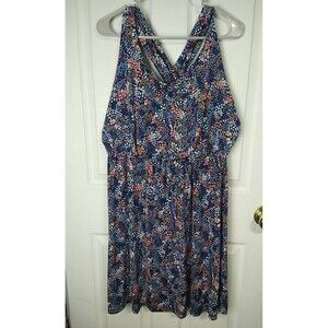 Kaileigh Woman XL Dress Knee Length Floral Cross Strap Back Flowy Casual Cottage